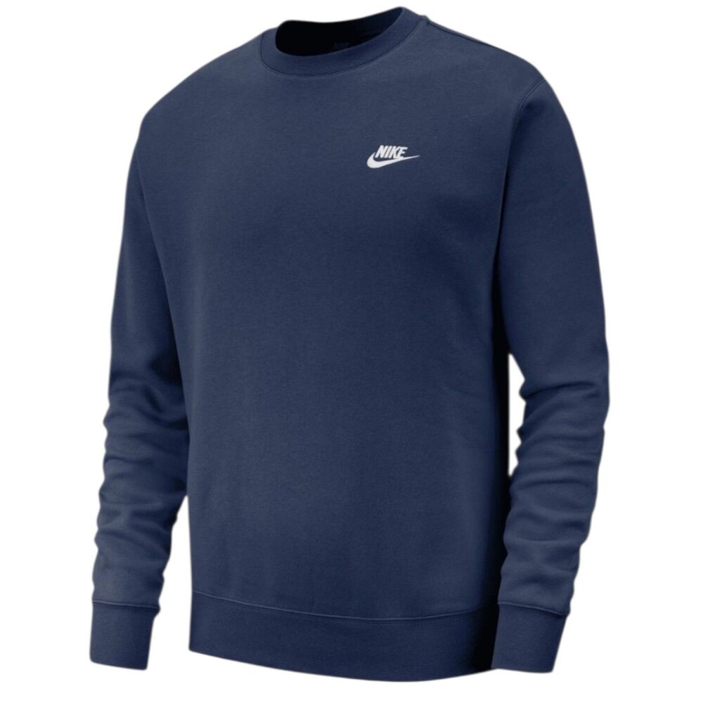 Nike Men's Club Fleece Crewneck Sweatshirt Navy Blue BV2662-410 Size Small NWT